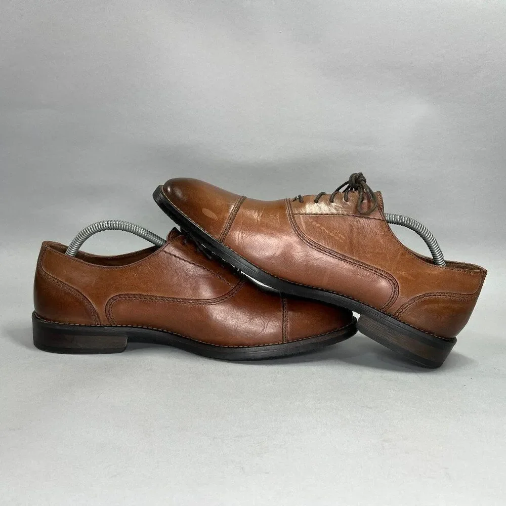 Johnston & Murphy Men's Size 10 Brown Leather Cap Toe Oxfords‎